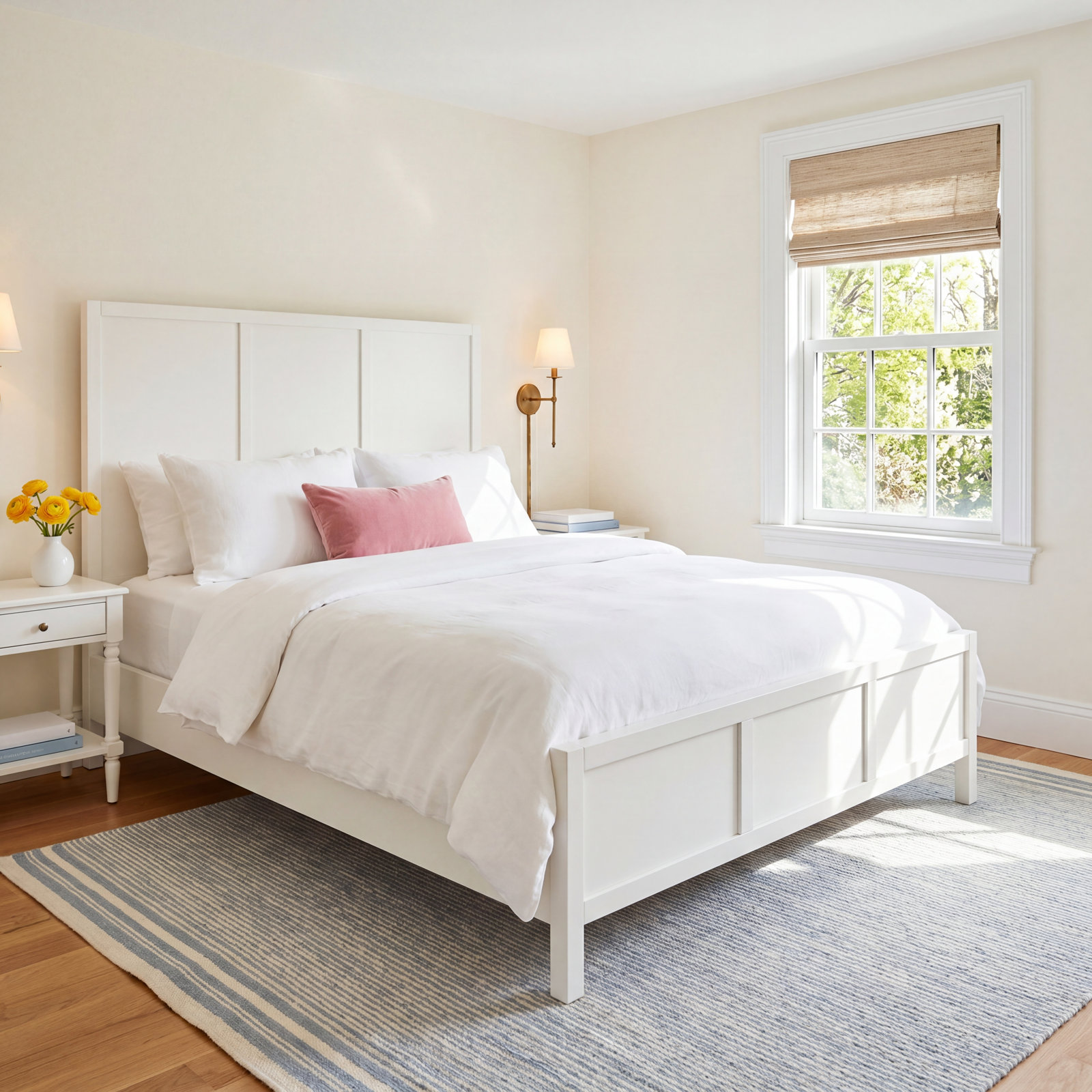 Elin Platform Bed, White