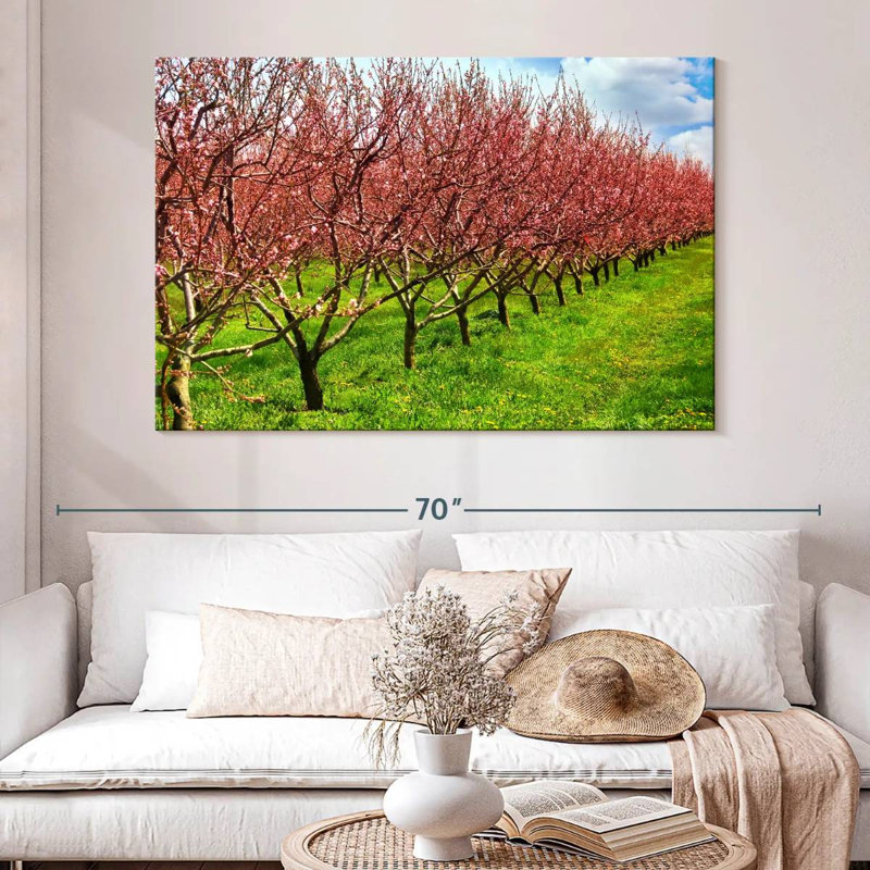 Harnek Peach Orchard Blooms, 34" H x 51" W