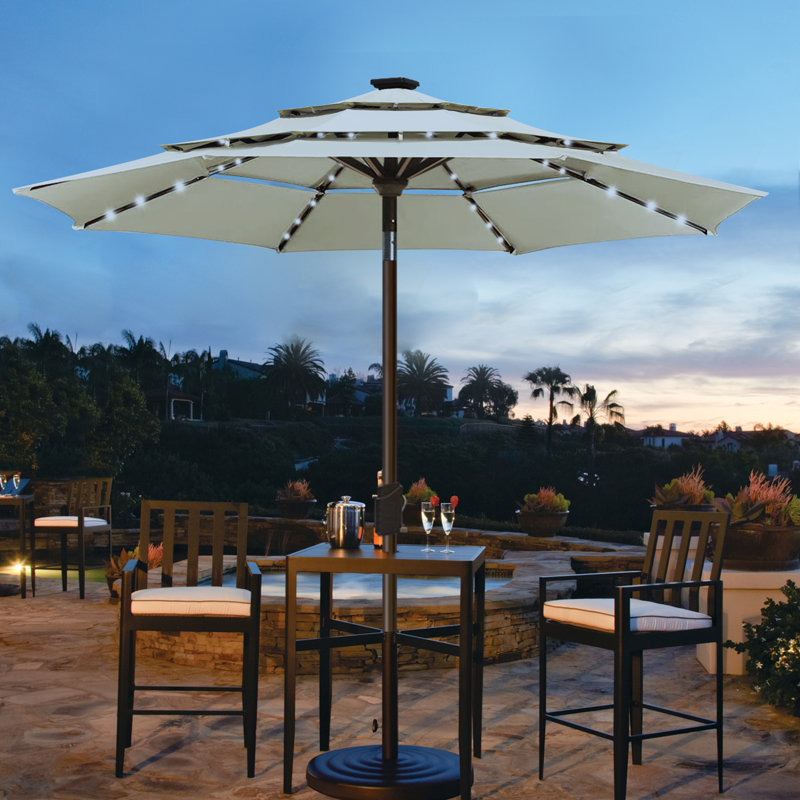 Parasol lumineux 9 pi Keensburg, Ivoire blanc