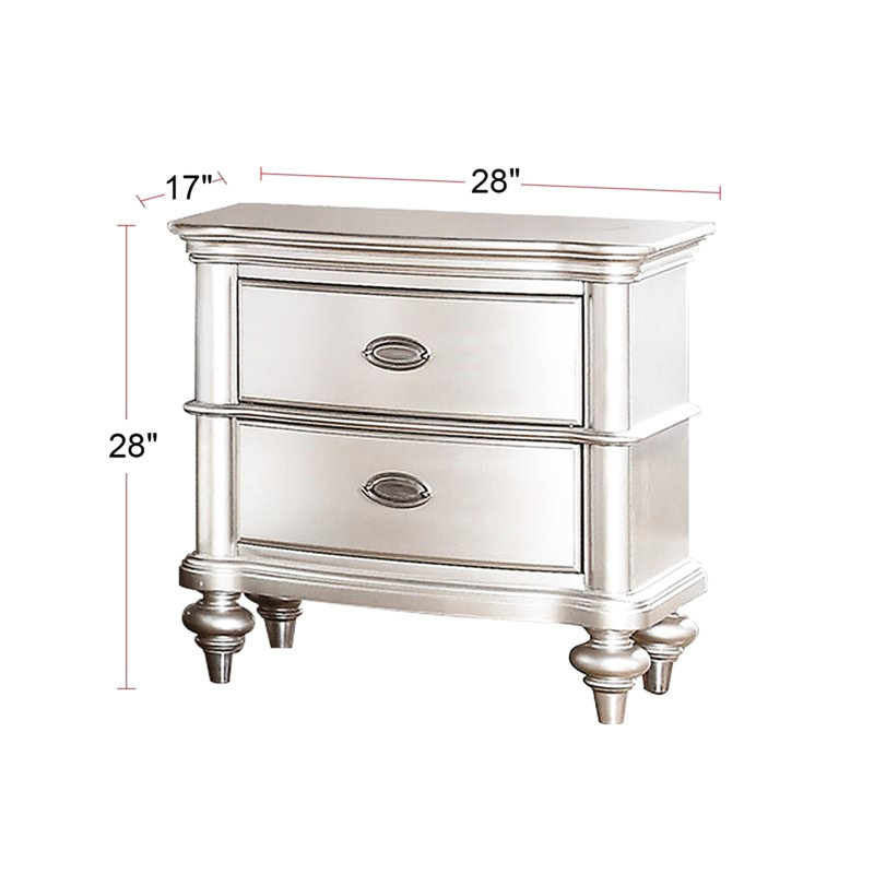 Table de chevet 2 chambres au design moderne classique gris / argent argent / gris pour l'organisation