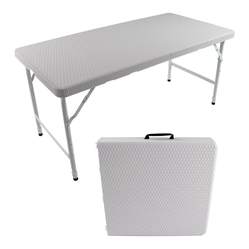 Table pliable portative 4 pi - Blanc et extérieur, Blanc