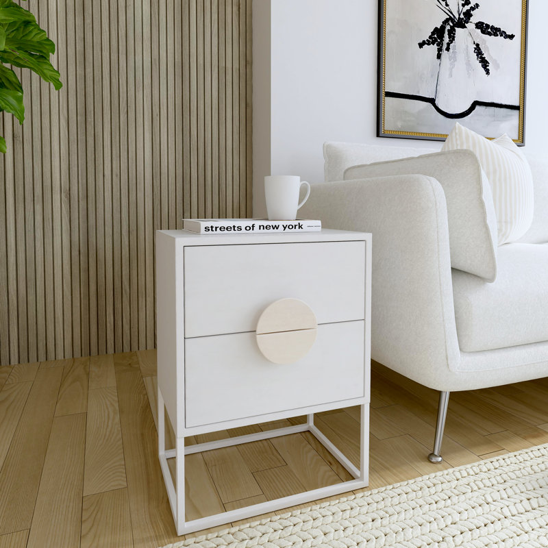 Lennasa 2 drawers Nightstand