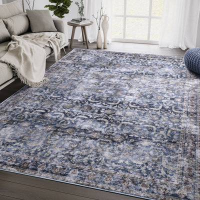 Tapis bleu / gris Porchia