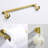 3 Bathroom Hardware In Gold - Sus304 Stainless Steel Bath Shower Accessories. Rustproof, . 12-Inch Towel Bar, Toilet Paper Holder, Robe Hook. Contemporary Design With Smooth Finish. Easy Installation-699853593