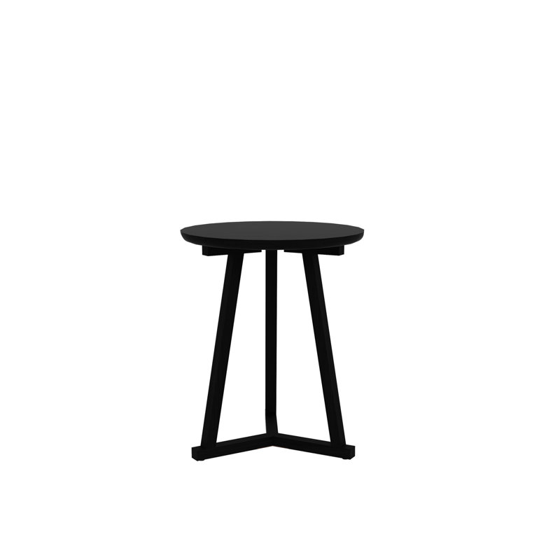 Solid Wood End Table, Black