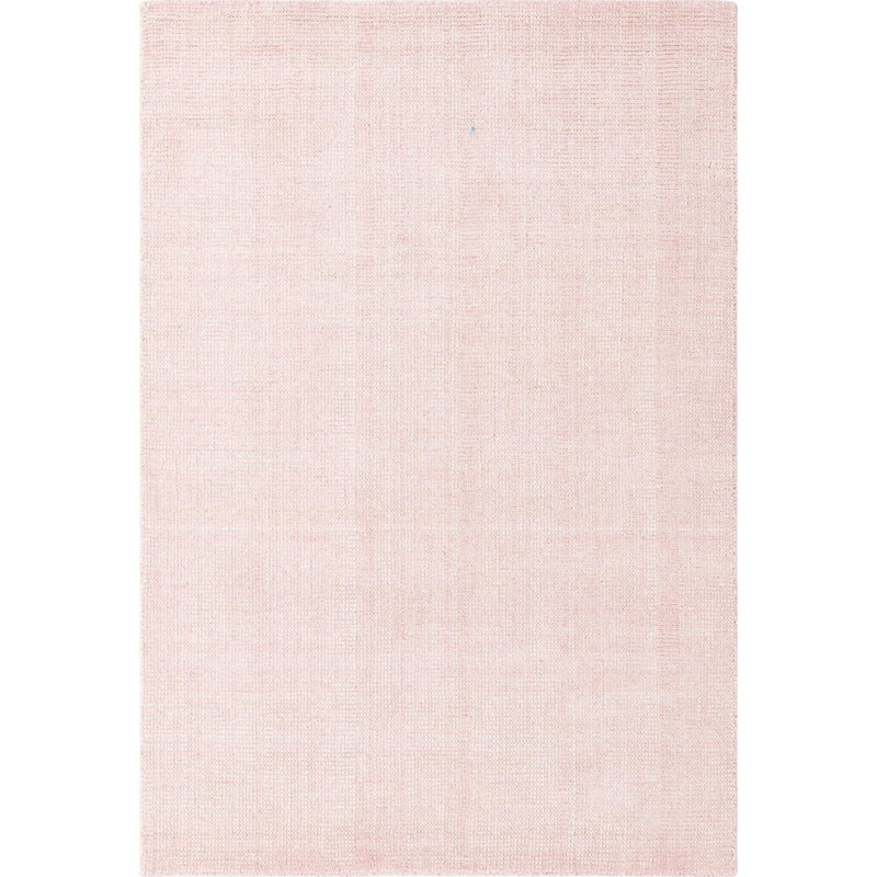 Tapis uni / rayé de couleur anglaise rose / ivoire Fladena, Rectangle 2 pi 2 po x 3 pi