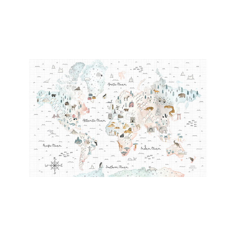 World Traveler I by Laura Marshall - Wrapped Canvas Giclee Art Print, 152.5 cm H x 101.5 cm W