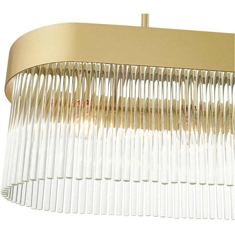 Soft Gold and Crystal 4-Light Kitchen Island Chandelier