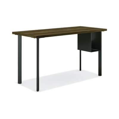 Bureau de table HON Coze avec rangement en U, plateau naturel Recon, cadre noir, l 54 po