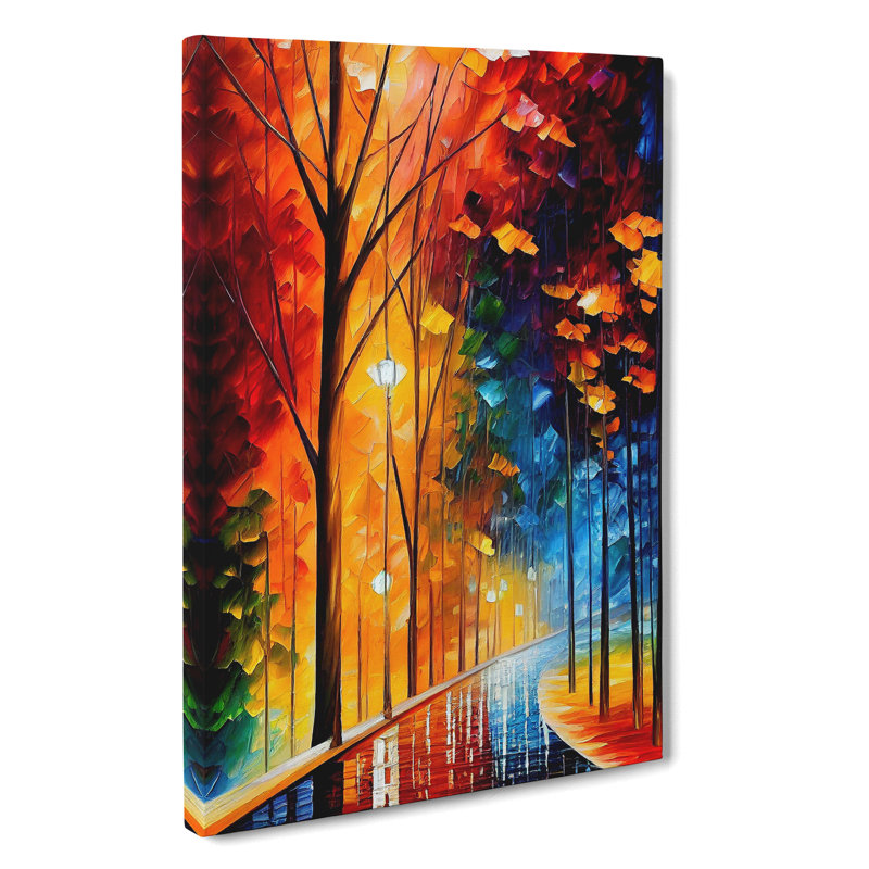 XV1022-4949X Vibrant Woodland Forest No.2 - Print, Wrapped Canvas, 50cm H x 35cm W, No Matte