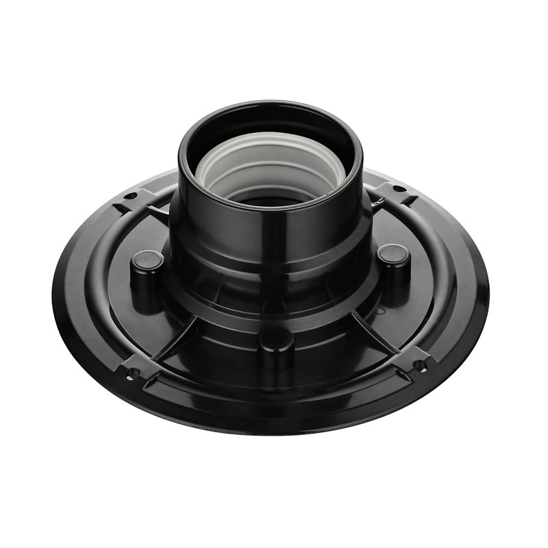 Round Shower Drain Base Flange, 6.5x6.5" ABS, Matte Black