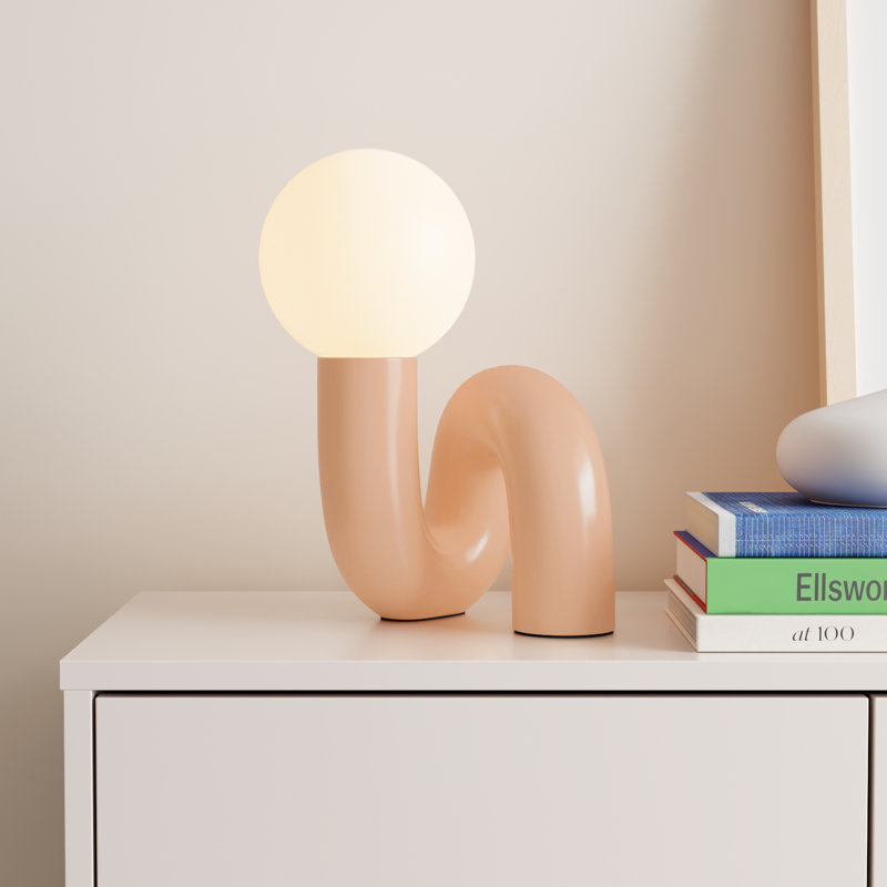 Verda Resin Table Lamp, Pink