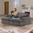 Brinae 41.34"W Fully Compressed Deep Seat Corduroy Sectional, Chaise Lounge-1640585239