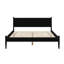 Lit plateforme en bois de style oriental Mid-Century noir Eastern King
