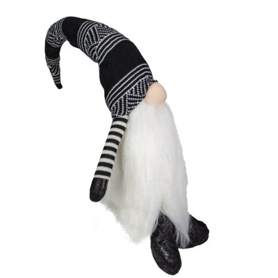 Décoration de Noël 28 po gnome noir et blanc