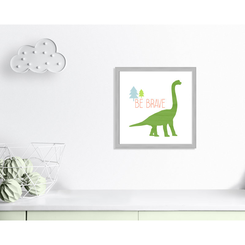 Dino Brave 1 ', art encadré, H 22,5 po x l 22,5 po x P 0,6 po, Encadré plat argent