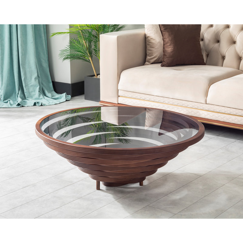 Anjulie Glass Top Single Coffee Table