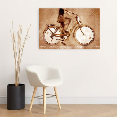 «Woman Cycling S croquis», art mural contemporain