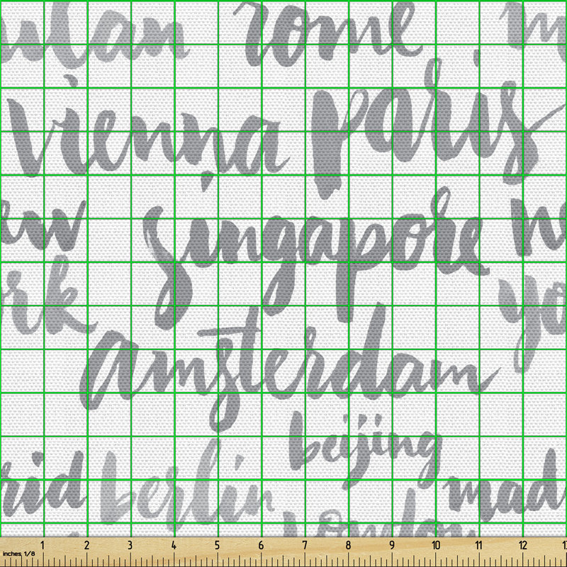 Cheza Names of Cities in World Amsterdam New York Beijing London Vienna Madrid Multi-Purpose Fabric