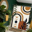 Rideau de douche Boho vert sauge 71 x 71 pouces - Décoration de salle de bain bohémienne de style Mid-Century abstrait avec motif de feuilles de palmier botanique - Ensemble de tissu imperméable comprenant 12 crochets, lavable à la machine