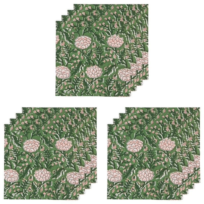 Ensemble de 12 pivoines à motif de serviettes