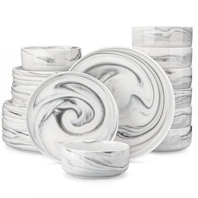 24 Piece Porcelain China Dinnerware Set - Service for 8