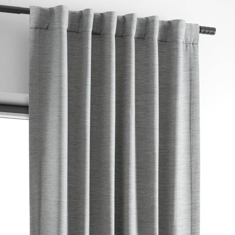Rideaux obscurcissants en lin synthétique pour chambre et salon Bellino (1 panneau), Gris Vista, L 50 po x L 84 po
