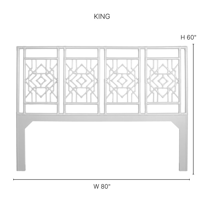 Tulum Open-Frame Headboard, King, Hot Pink