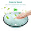 Lavabo de salle de bain vasque en verre texturé vertical artistique avec bonde escamotable