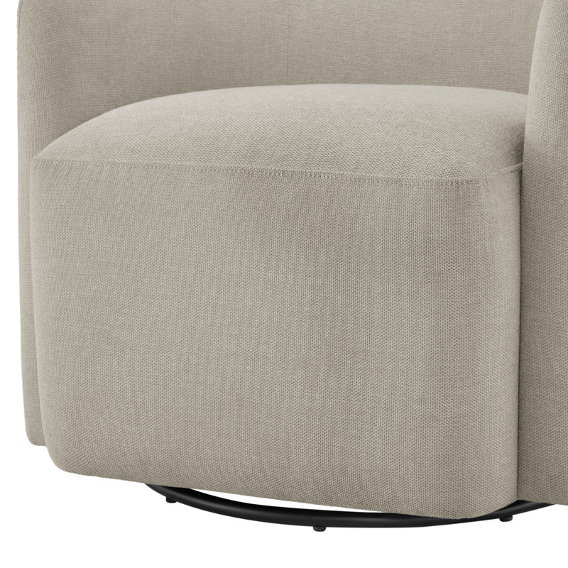 Fauteuil demi-tonneau Arlo, Mélange de polyester beige