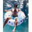 Rae Dunn 48" Ring Float - Indigo Polka Dot Pattern