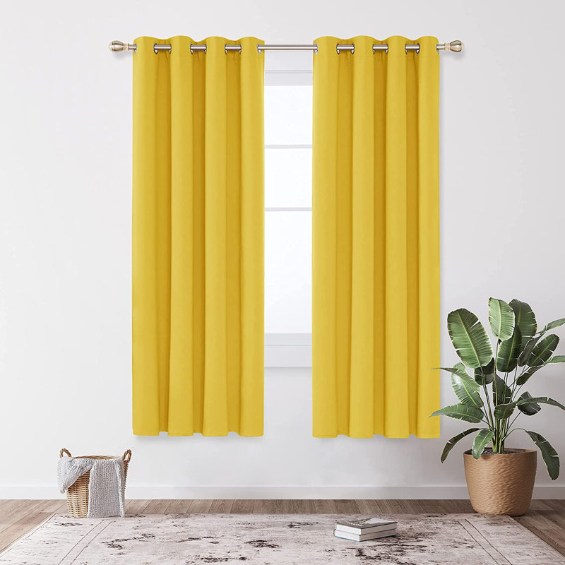 Blackout Door Curtain Pair, 117 W x 183 D cm, Forest Green
