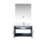 30 po Miroir à DEL, meuble-lavabo gris foncé avec marbre, robinet - aux dommages et charme charmant avec attrait fascinant