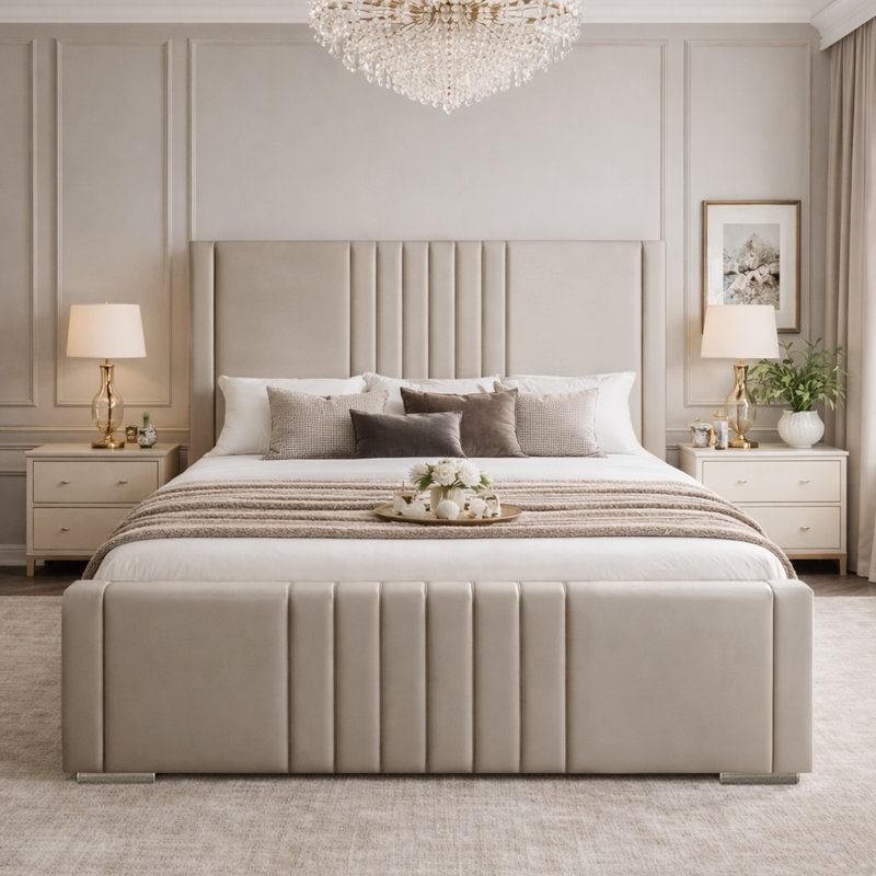 Upholstered Bed, Kingsize (5'), Coffee