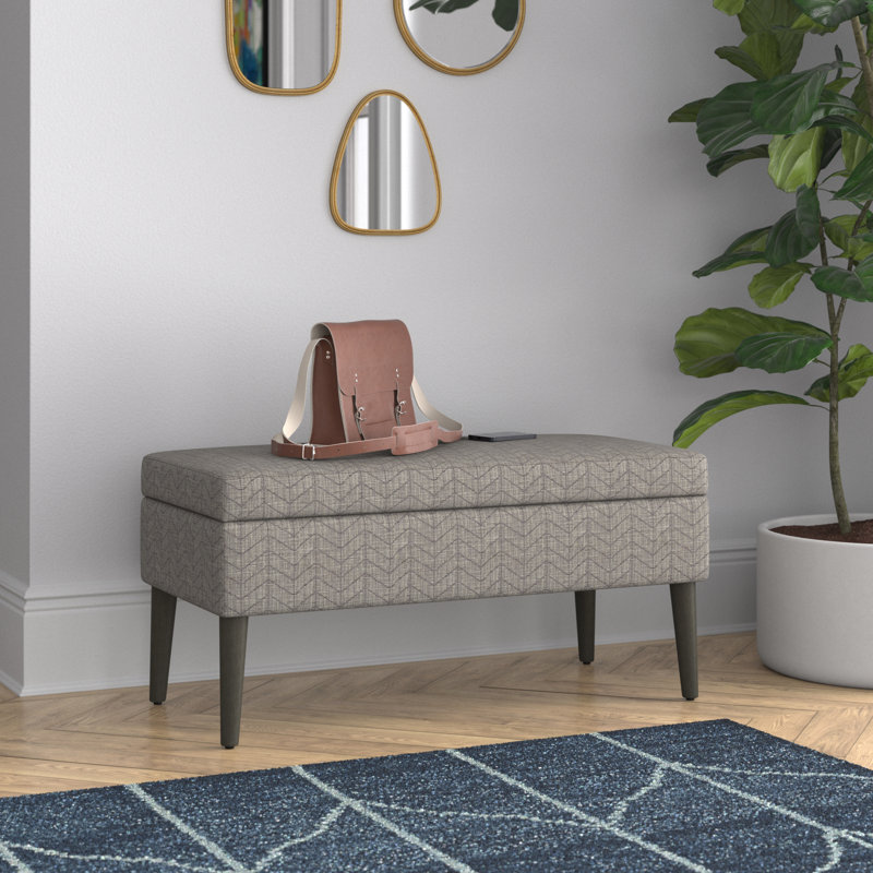 Banc de rangement rembourré Utopia, Gris texturé, Gris délavé