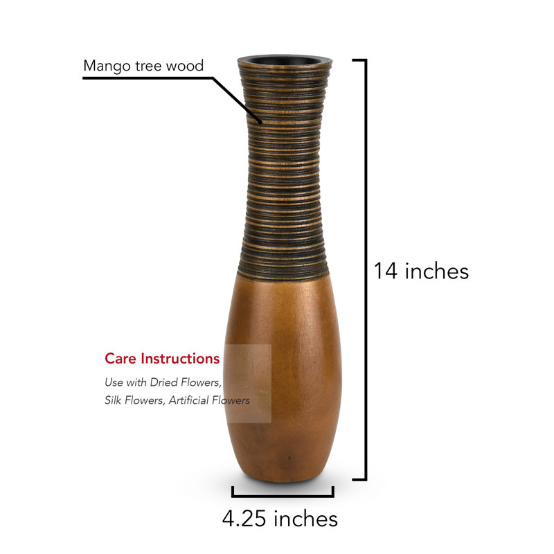 Vase en bois de manguier Boho