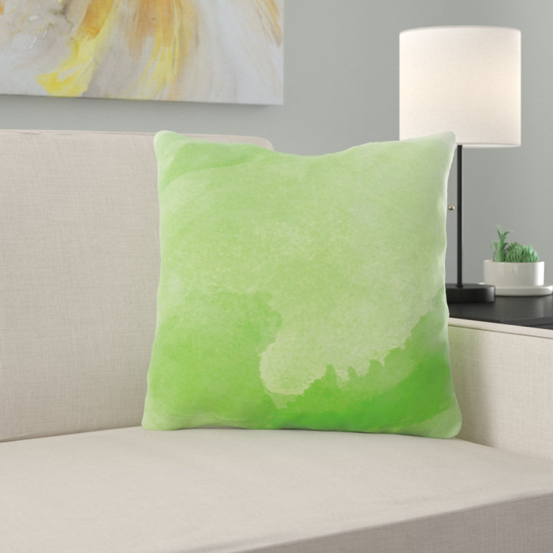 Coussin décoratif aquarelle Nevins, Microsuède, Intérieur
