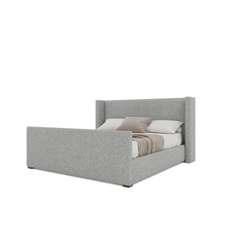 Lit bas Aylet Luxe, Très grand, Bouclé huître