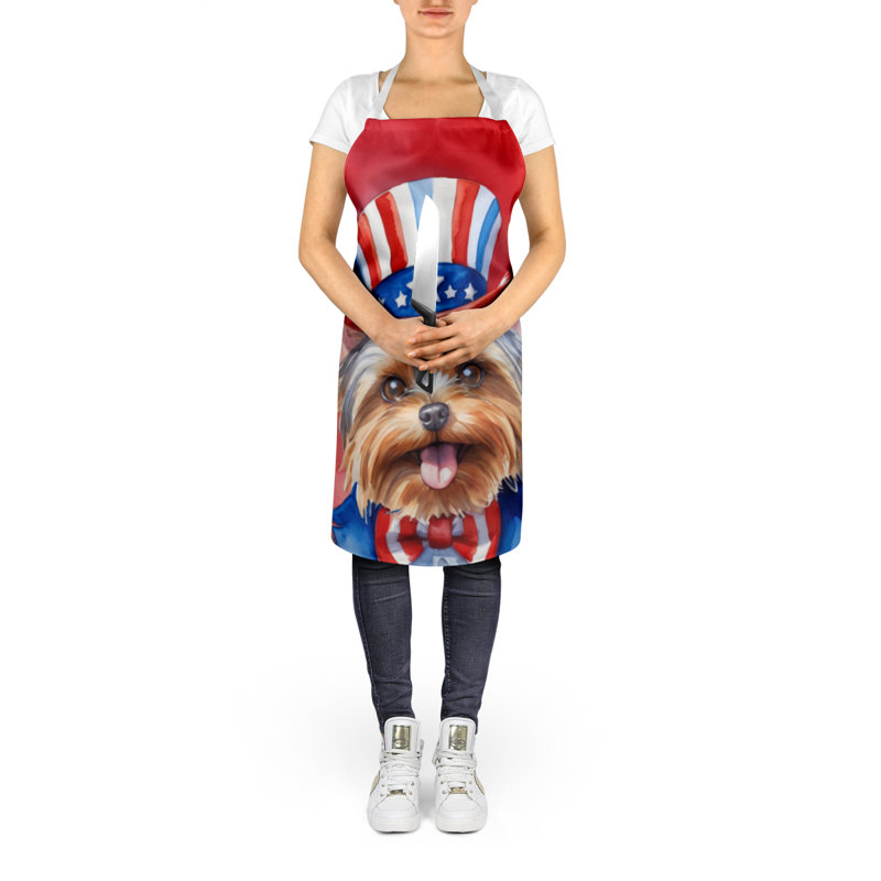 Patriotic American Apron, Brown Yorkshire Terrier