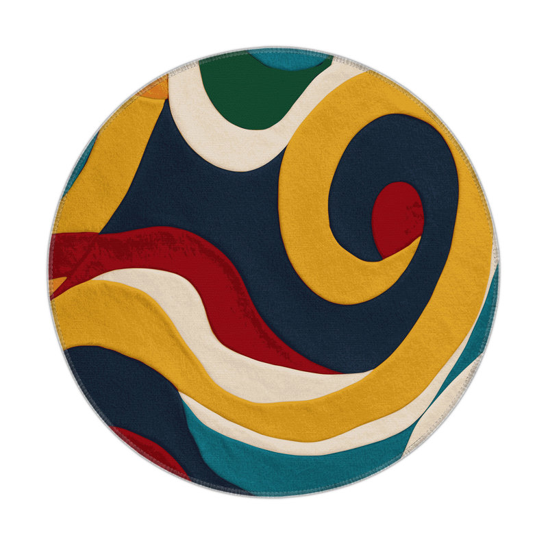 Snappy Jiggle Indoor And Outdoor Area Rug, Round 5'