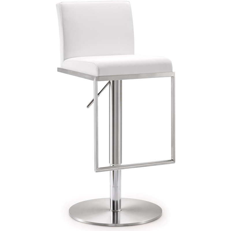 Tabouret en cuir végétalien Lowther Amalfi Performance, Blanc, Noir, noir, noir, noir, Gris clair