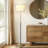 Emery 60 in. Mid-Century Modern LED Energy Efficient Floor Lamp with Fabric Drum Shade