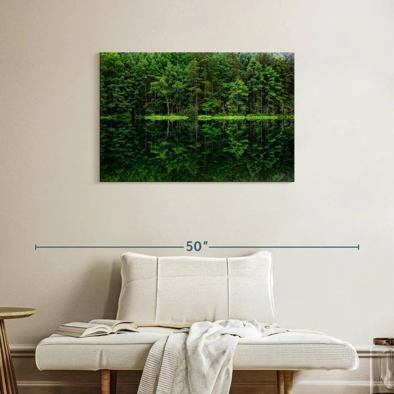 Harnek Green Forest Reflection, 24" H x 36" W