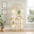 Arched Geometric Led Display Shelf With Adjustable Colour Temperature And Brightness Control, Etagere Bookshelf With Metal Frame And Glass Shelf For Living Room, Bedroom, Curio Cabinet, Gold