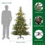 Sapin de Noël pré-éclairé 6 pi avec lumières et 678 branches pour décoration de fête