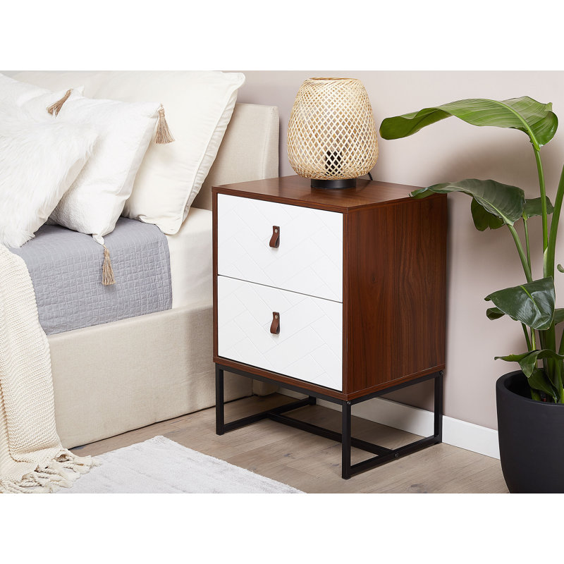 Andeana 49cm W Bedside Table, Dark Wood