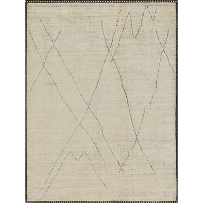 Mojave hand-knotted New Zealand Wool Ivory/Espresso Area Rug