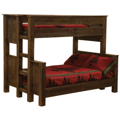 Fireside Lodge WoodShop Panel Bunk Bed - Queen/Queen - Ladder Right