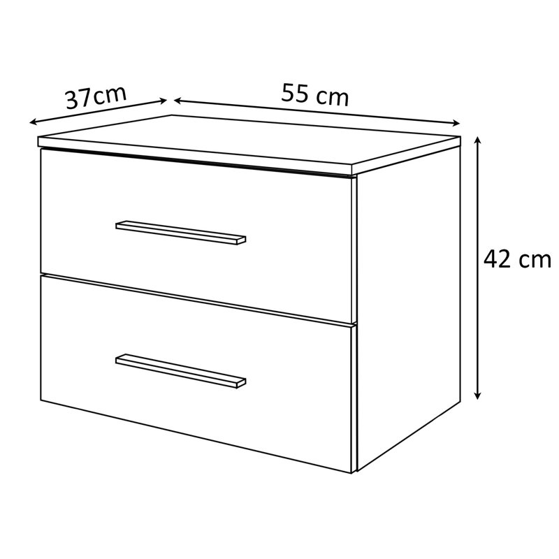Alisan 55cm W Plywood / Laminate Board Bedside Table, White