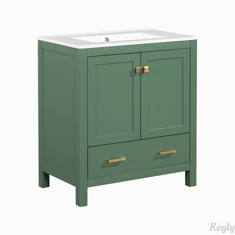 Meuble-lavabo vert 30 po avec lavabo simple